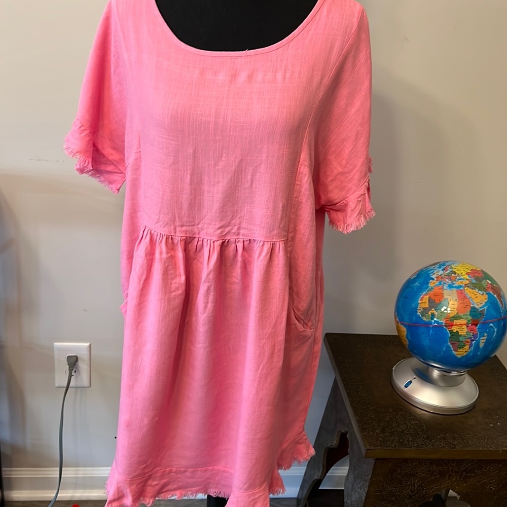 Bright pink dress for a pop of happiness!